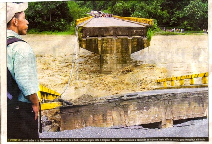 ２００６年ホンジュラス「大雨で橋ブッ壊れる」