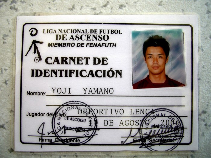 carnet de futbol profesional Honduras.