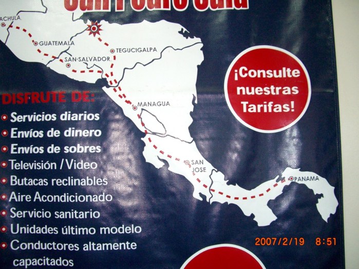 ２００７年２月１９日（月）。ついに「パナマ行き」当日！「ＴＩＣＡ　ＢＵＳツアー」スタート！無事、Ｎｉｃａｒａｇｕ (1)