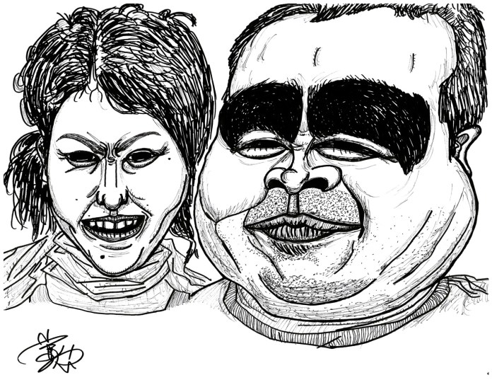 【2人組】<Yojiのグロテスクな似顔絵>2012年年