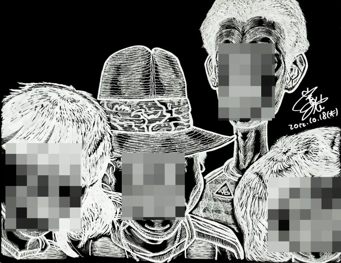 (加工)顔モザイク☆画・4人2012年11月3日(土)