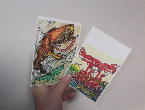 ２０１３年・巳年・年賀状２枚じゃ！